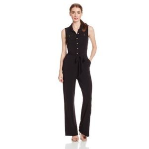 Calvin Klein black button down jumpsuit petite
